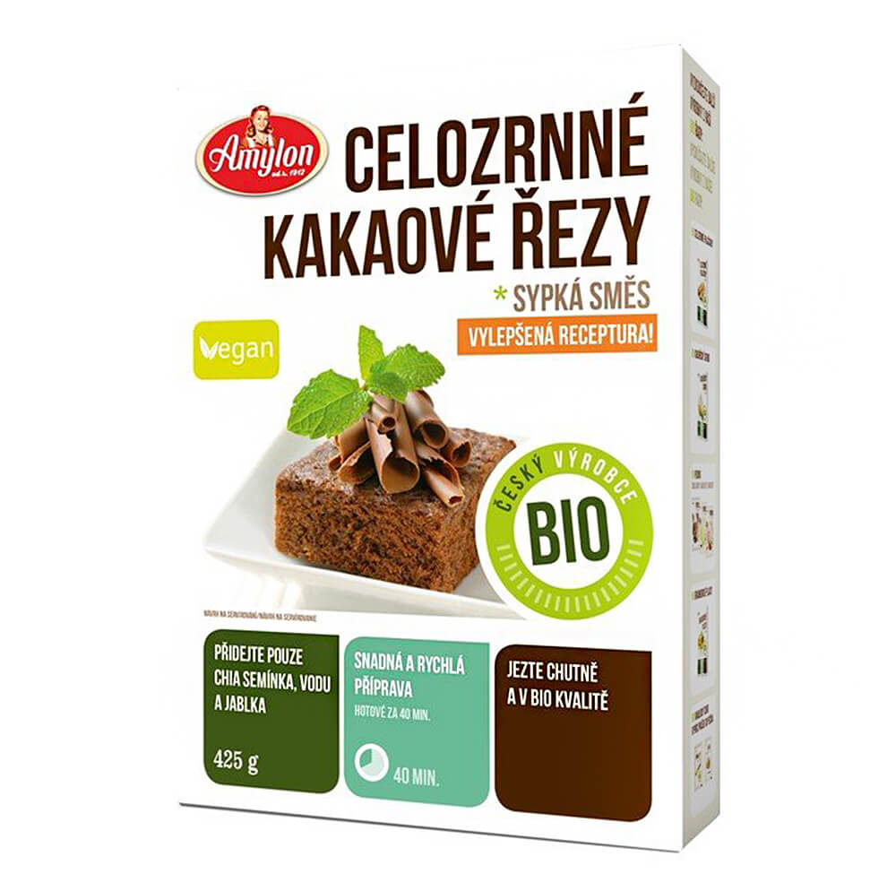 Amylon Bio kakaové řezy celozrnné 425 g