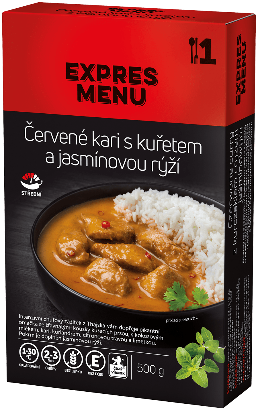 Expres Menu KM Červené kari s kuřetem a jasmínovou rýží 500 g