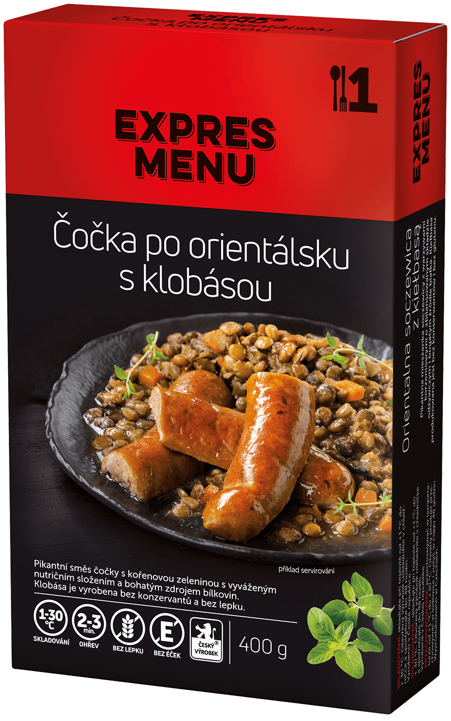 Expres Menu KM Čočka po orientálsku s klobásou 400 g