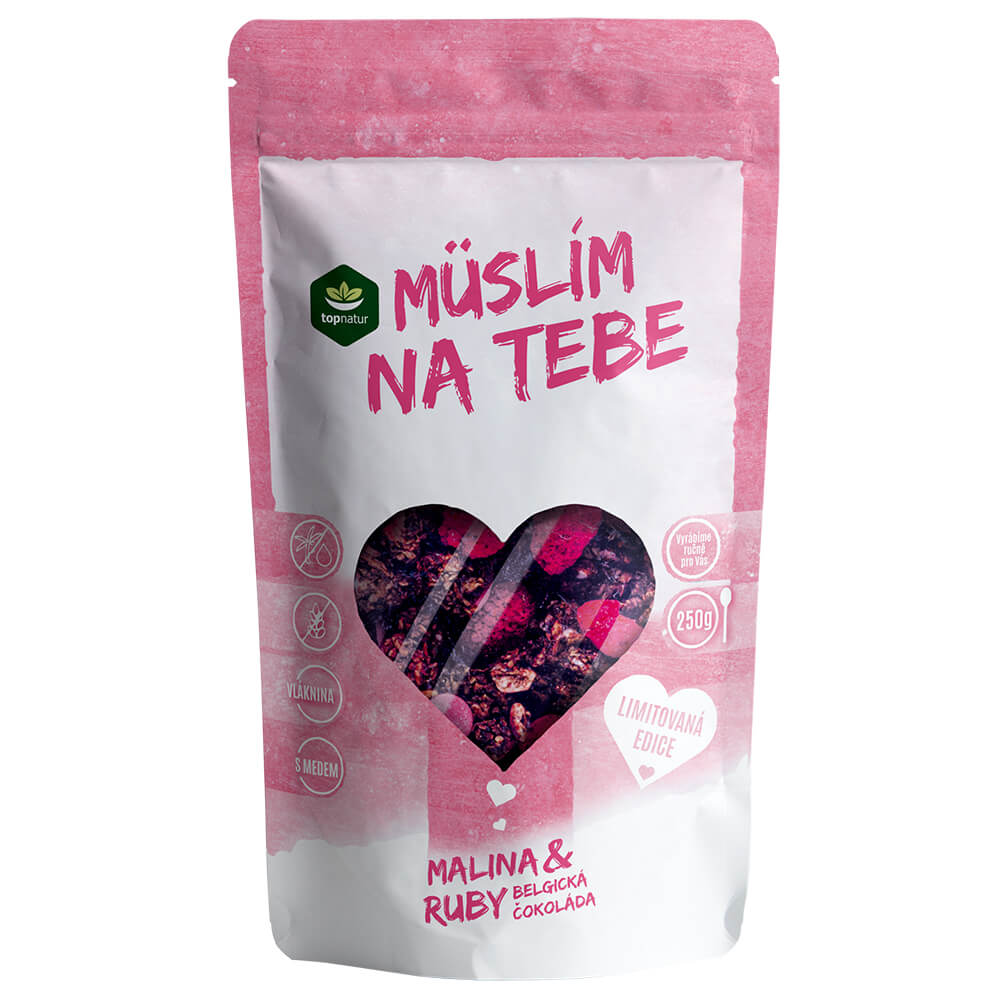 Topnatur Müsli Valentýnská Malina&Belgická Ruby čokoláda 250 g