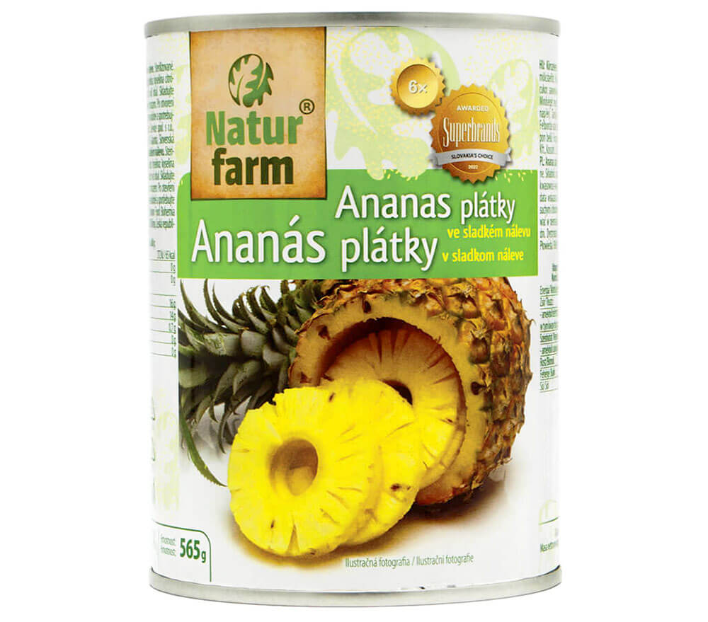 Natur farm Ananas plátky kompot 565 g