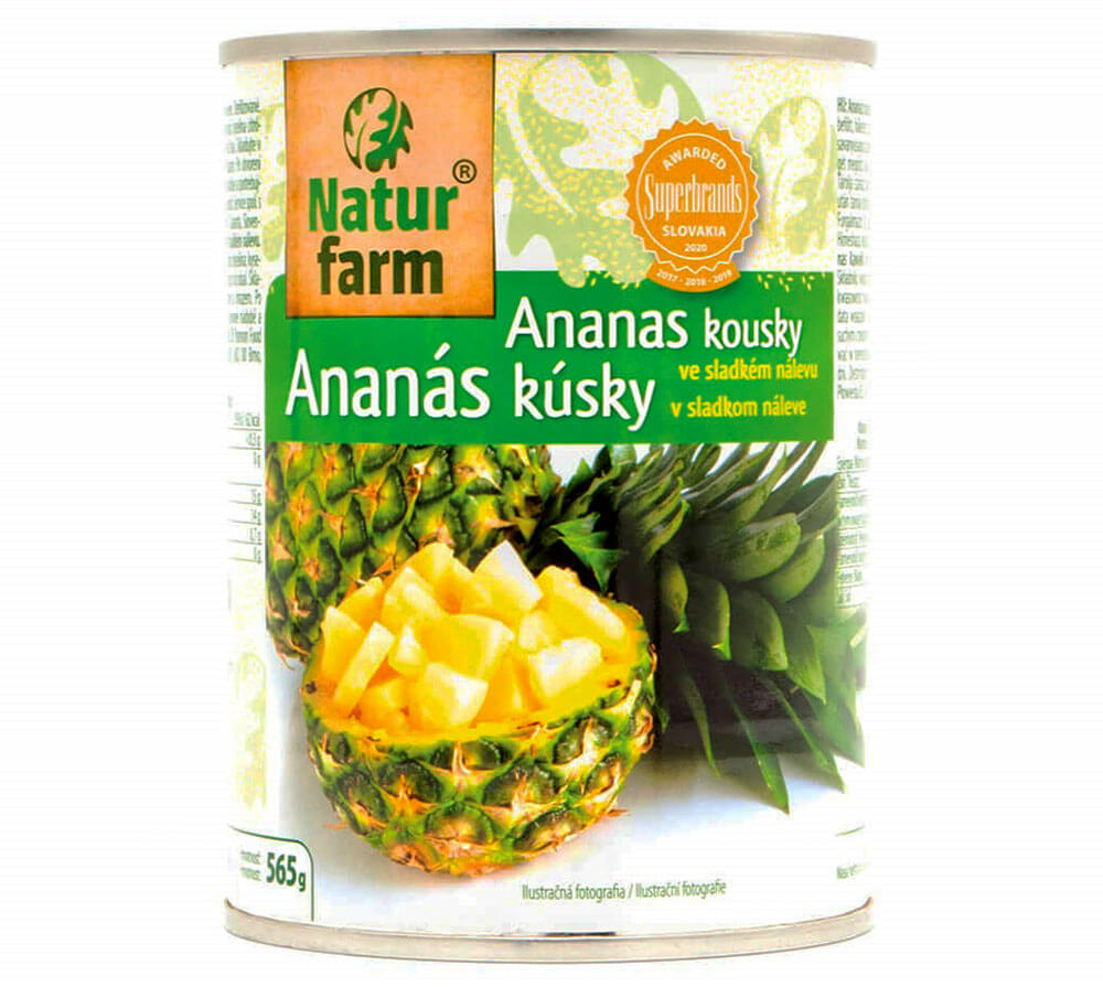 Natur farm Ananas kousky ve sladkém nálevu 565 g