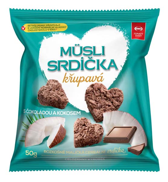 SEMIX Müsli srdíčka s čokoládou a kokosem 50g