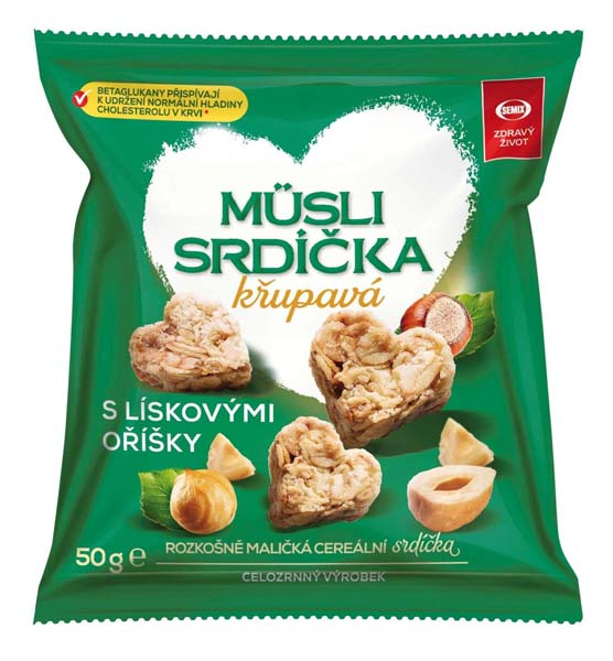 SEMIX Müsli srdíčka křupavá s lískovými oříšky 50g