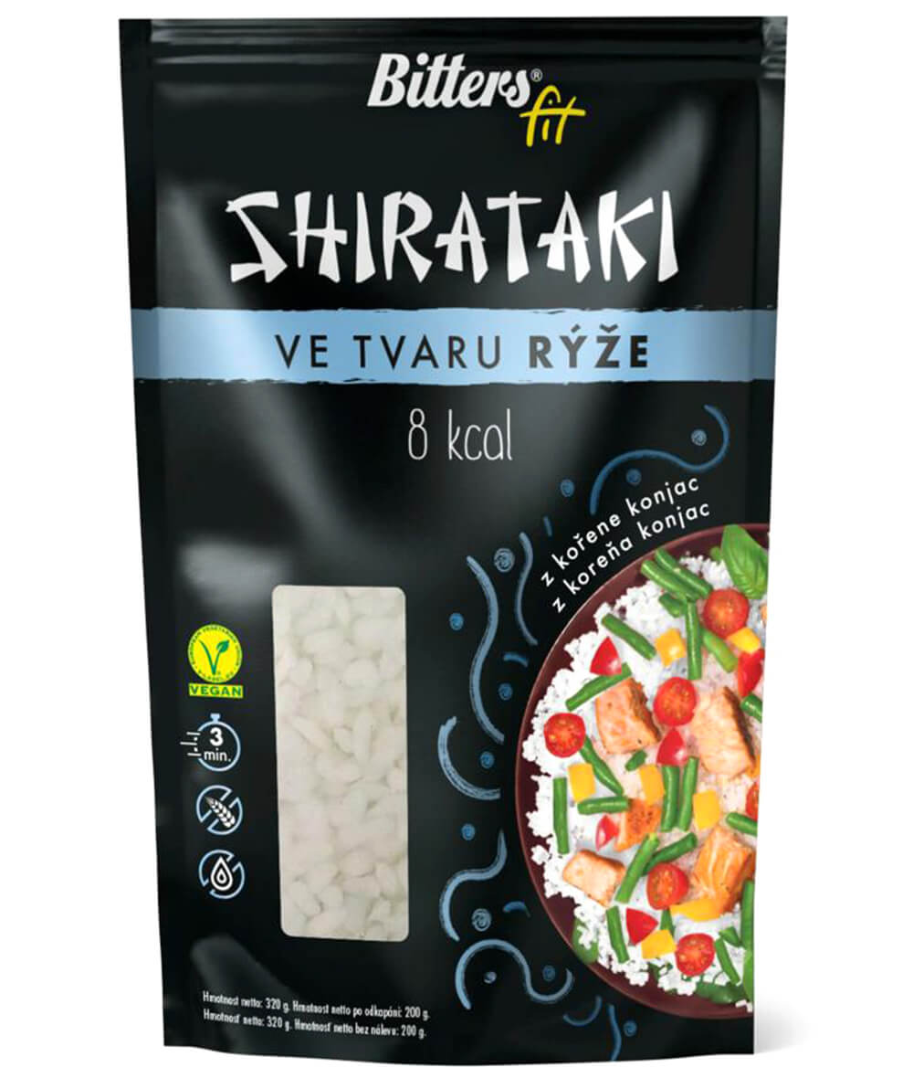 Bitters Shirataki konjakové těstoviny ve tvaru rýže 320g Bitters Shirataki konjakové těstoviny ve tvaru rýže 320g