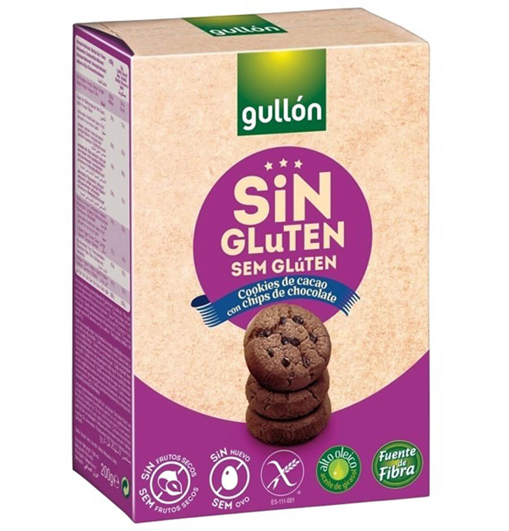Gullón Gluten free Cookies sušenky bez lepku s kousky čokolády 200 g
