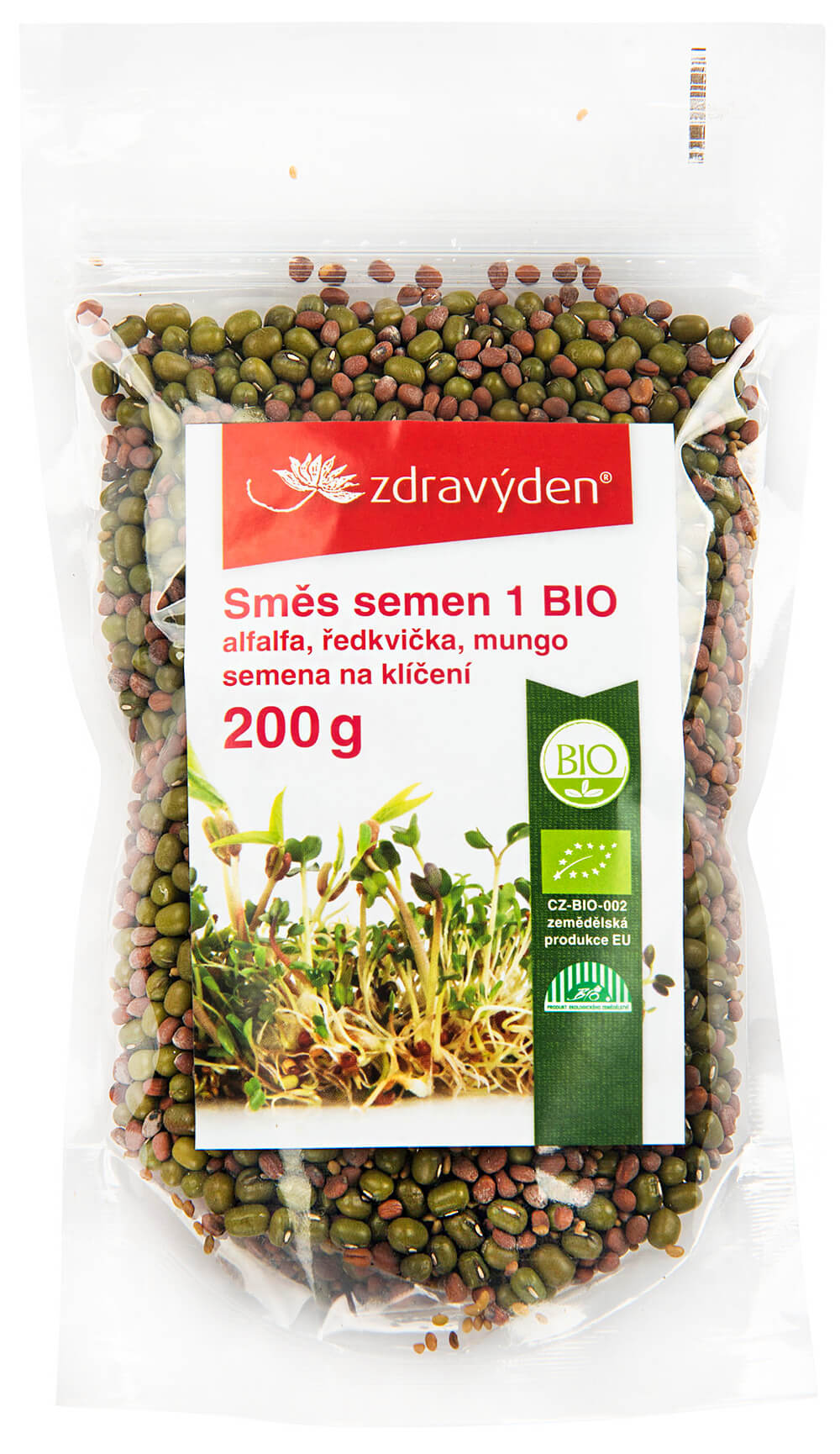 Zdravý den Směs semen na klíčení 1 BIO alfalfa, ředkvička, mungo 200 g