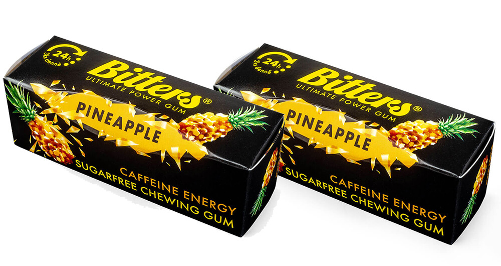 Bitter energy chewing gum Pineapple 1+1 FREE