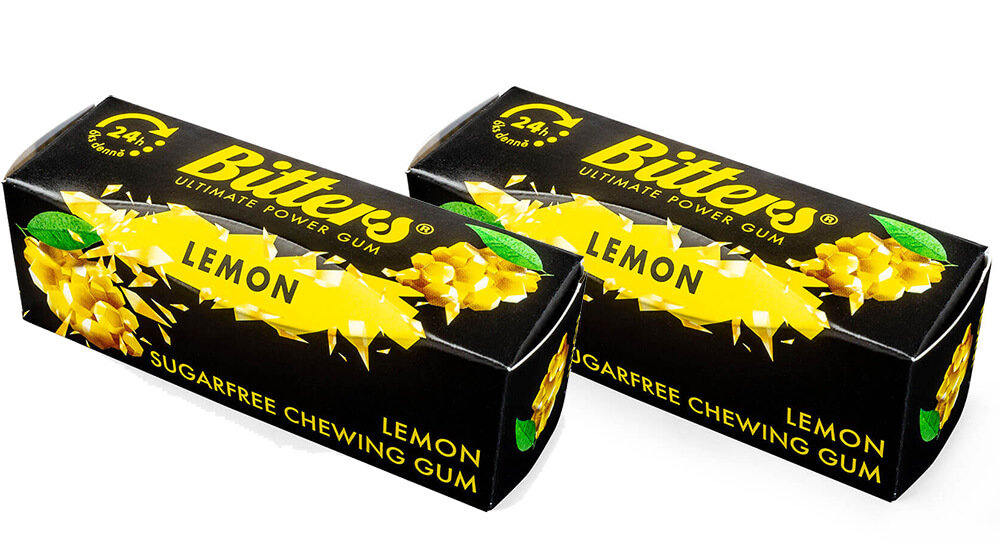 Bitter energy chewing gum Lemon 1+1 FREE
