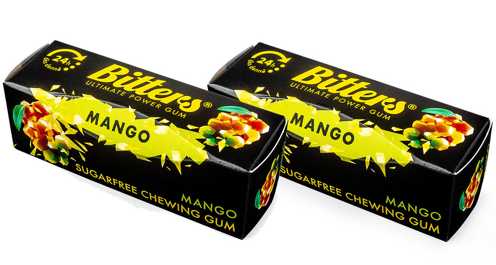 Bitter energy chewing gum Mango 1+1 FREE