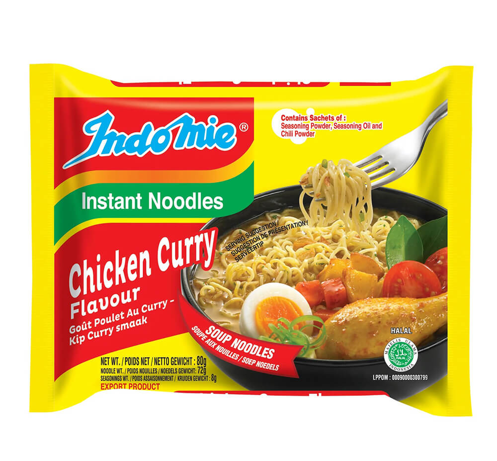 Indomie Instantní nudle s kuřecí a kari příchutí 80 g