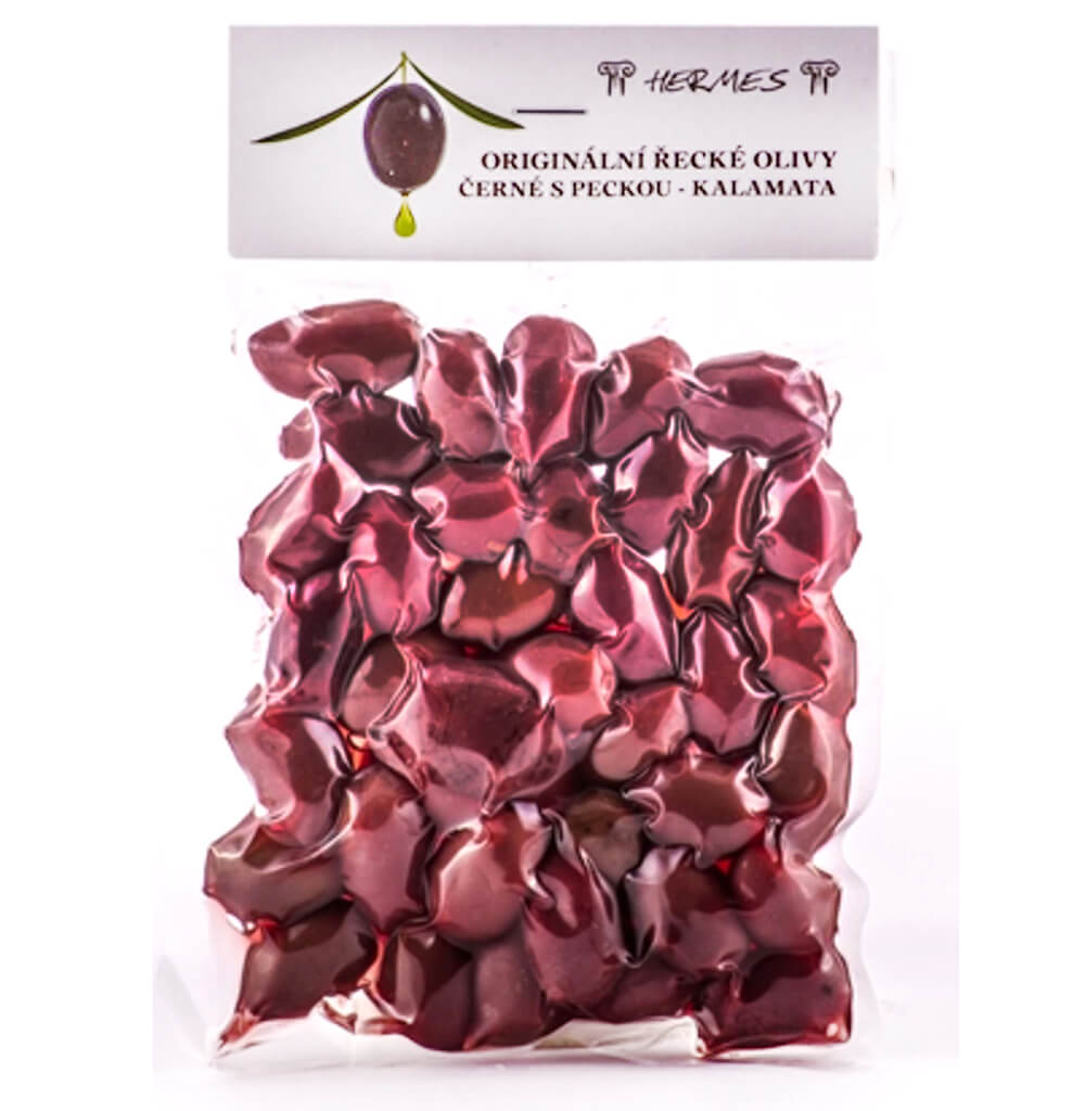 Hermes Černé olivy Kalamata s peckou 150 g