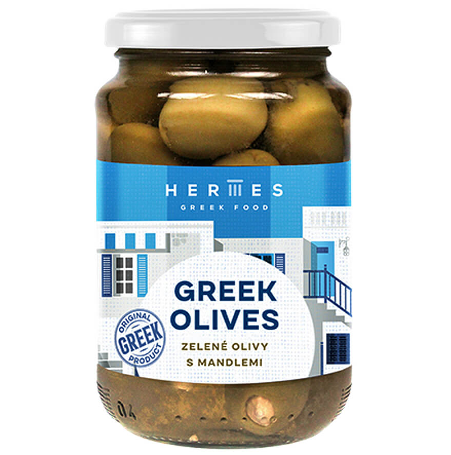 Hermes Zelené olivy s mandlí 190 g