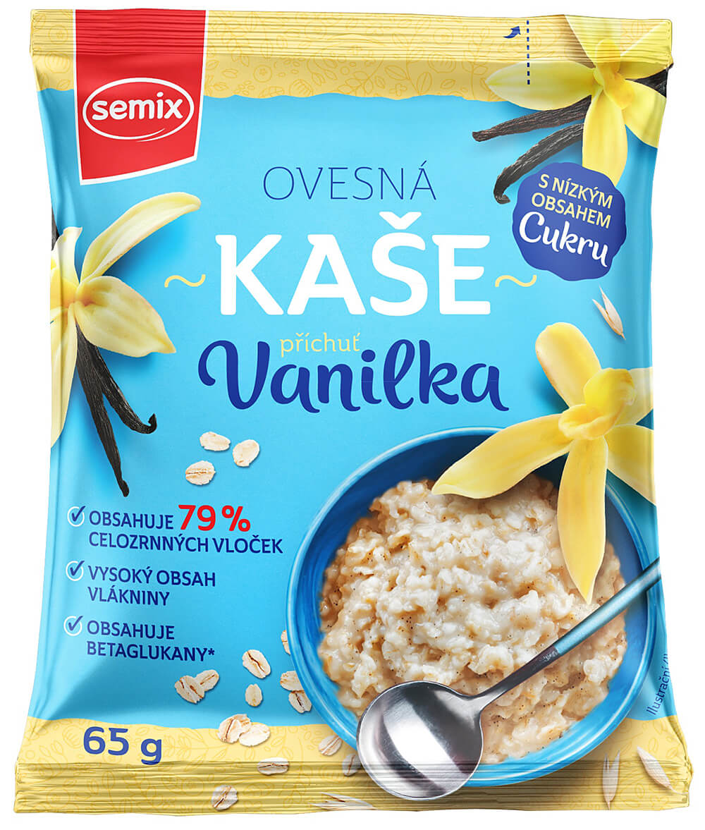 SEMIX Ovesná kaše s vanilkovou příchutí s nízkým obsahem cukru 65 g