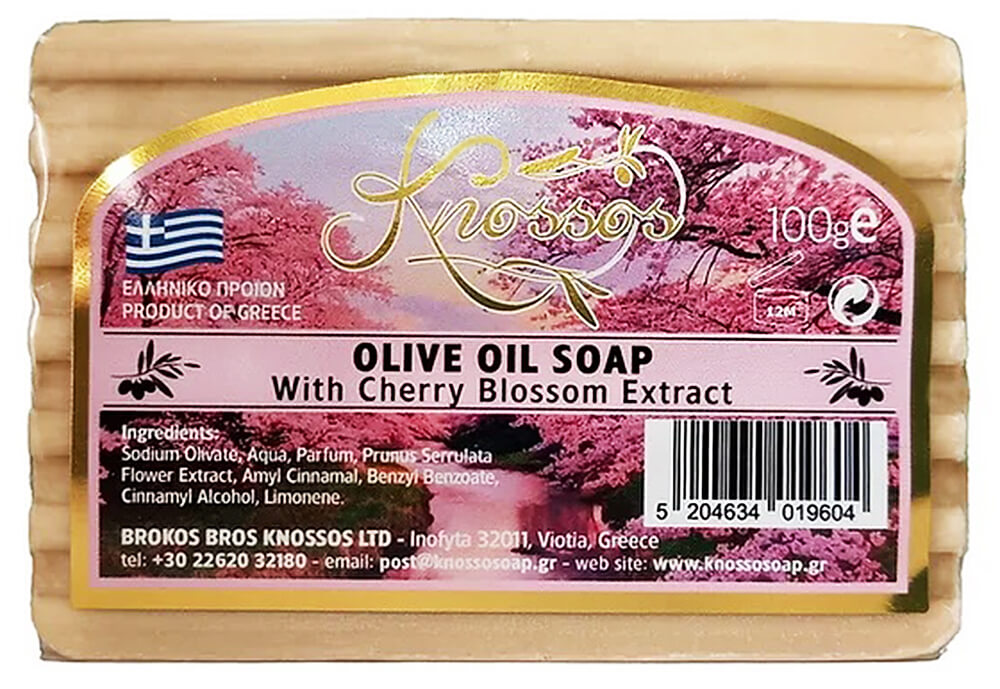 Knossos Přírodní olivové mýdlo s extraktem třešňového květu 100 g