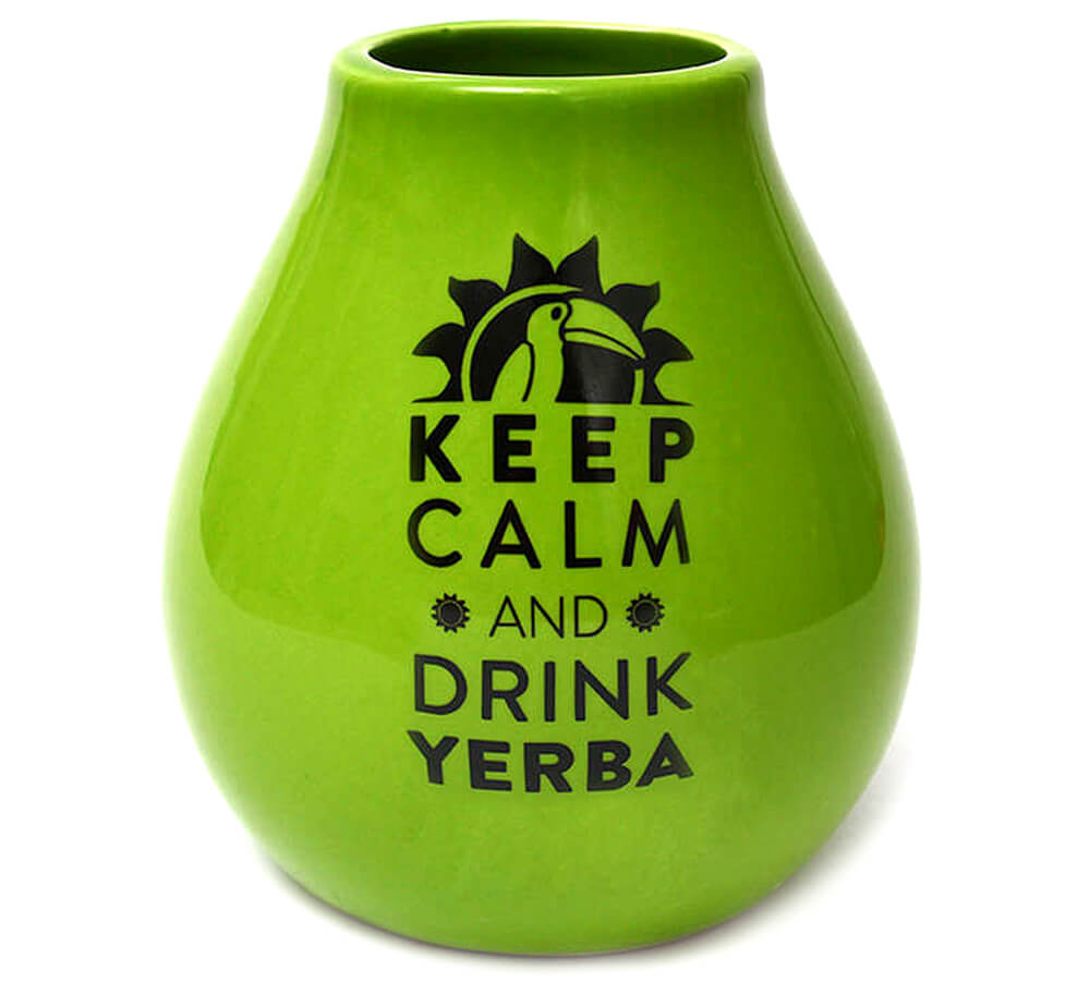 Vital Country Kalabasa keramická zelená Keep Calm 350 ml