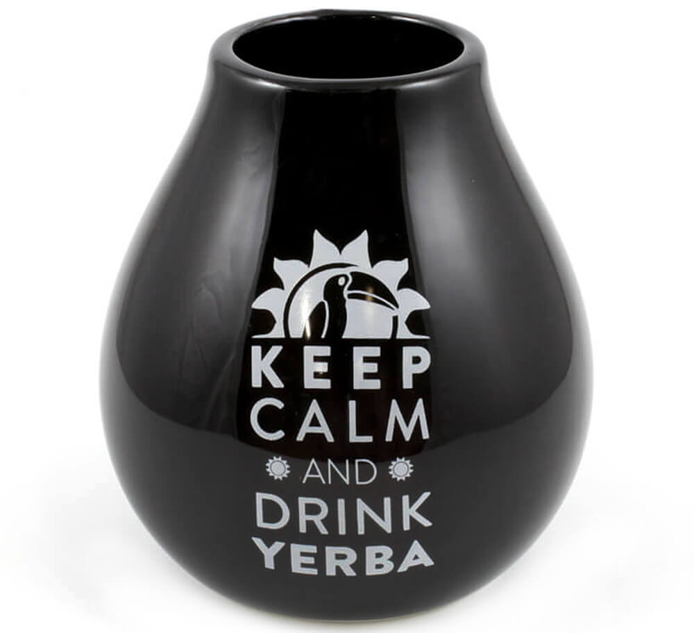 Vital Country Kalabasa keramická černá Keep Calm 350 ml