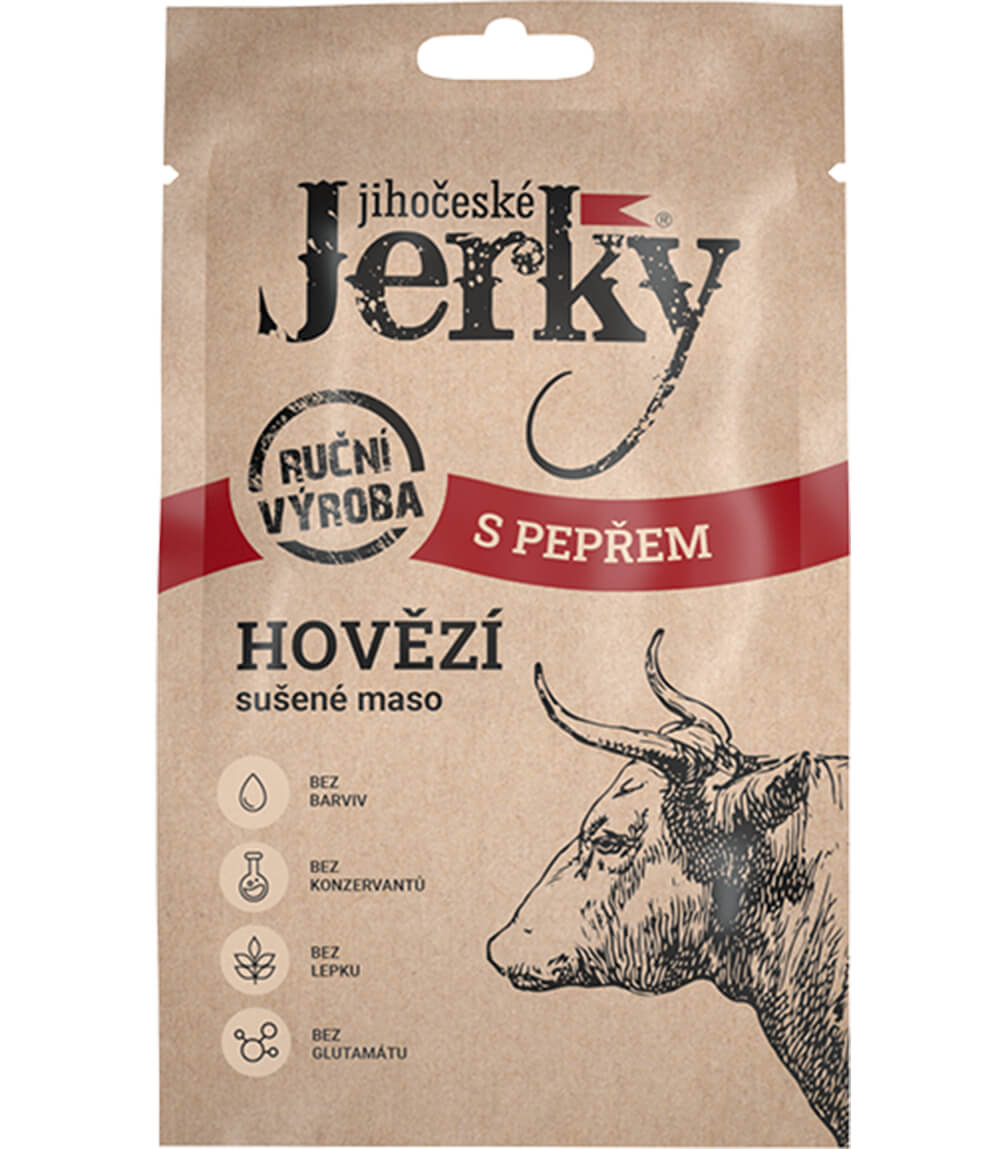 Jihočeské Jerky Hovězí s pepřem 20g