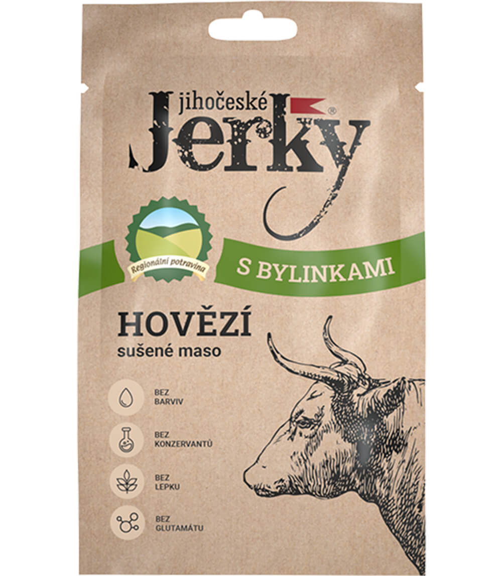 Jihočeské Jerky Hovězí s bylinkami 20g