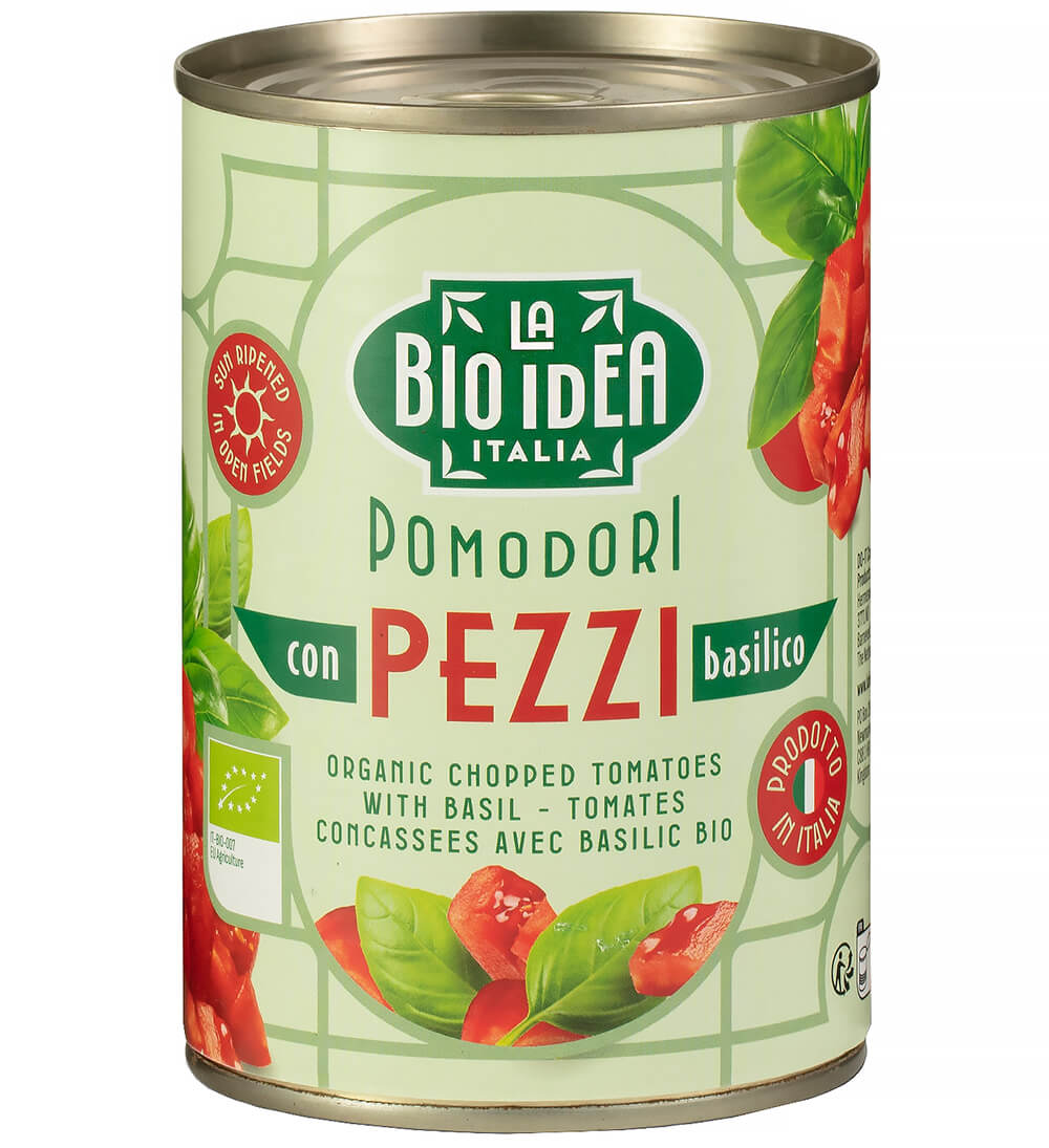 Bio Idea Sekaná rajčata s bazalkou Bio 400 g