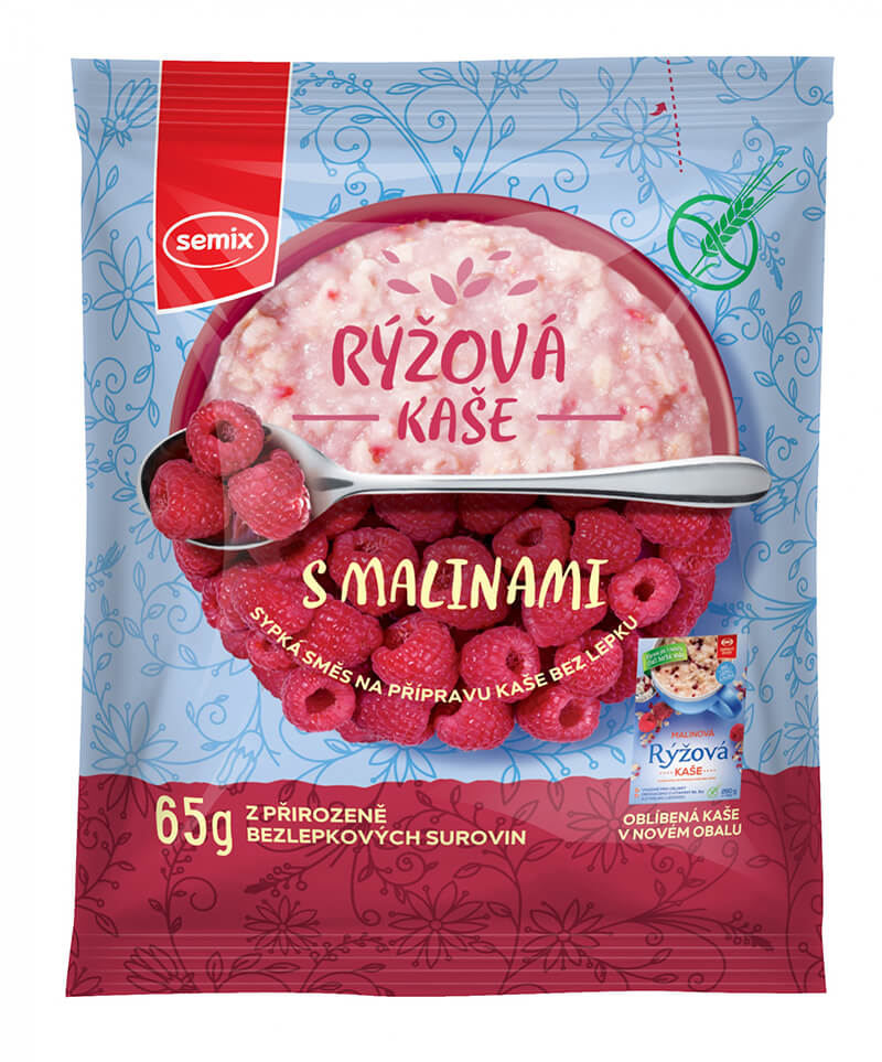 SEMIX Rýžová kaše s malinami bez lepku 65g