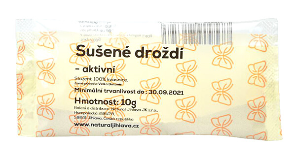 Natural Jihlava BIO Sušené aktivní droždí 9g