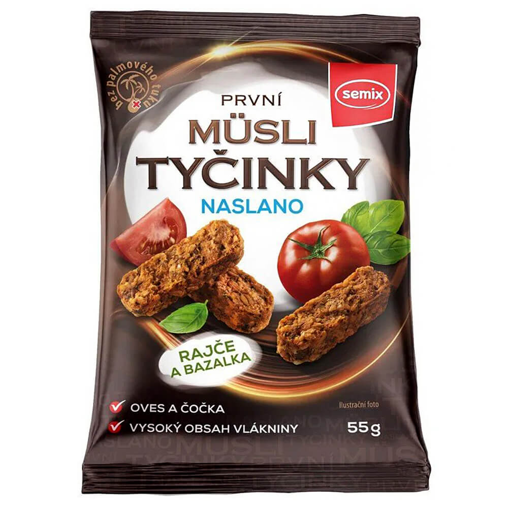 SEMIX Müsli tyčinky naslano rajče a bazalka 55g