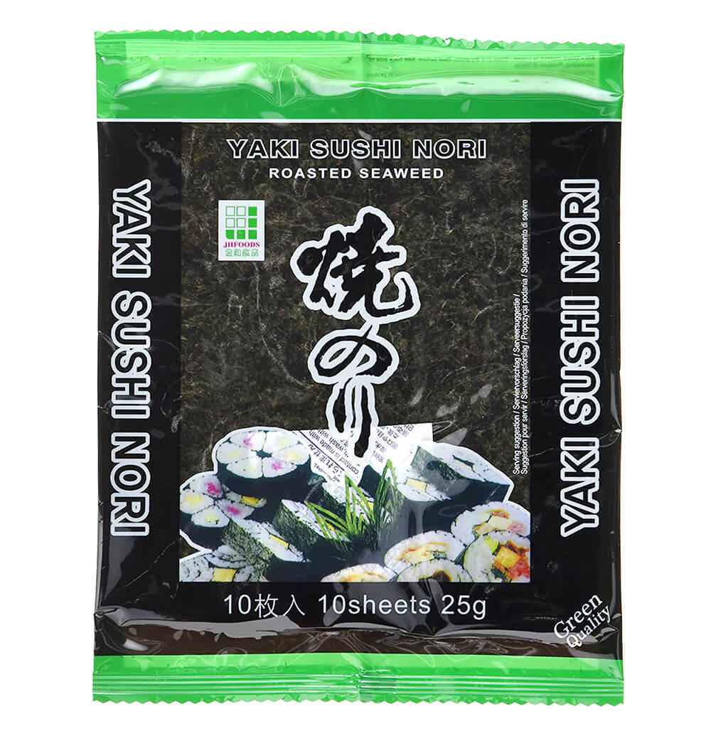 JHFOODS Yaki Sushi Nori Green pražené mořské řasy 25g (10 plátků)