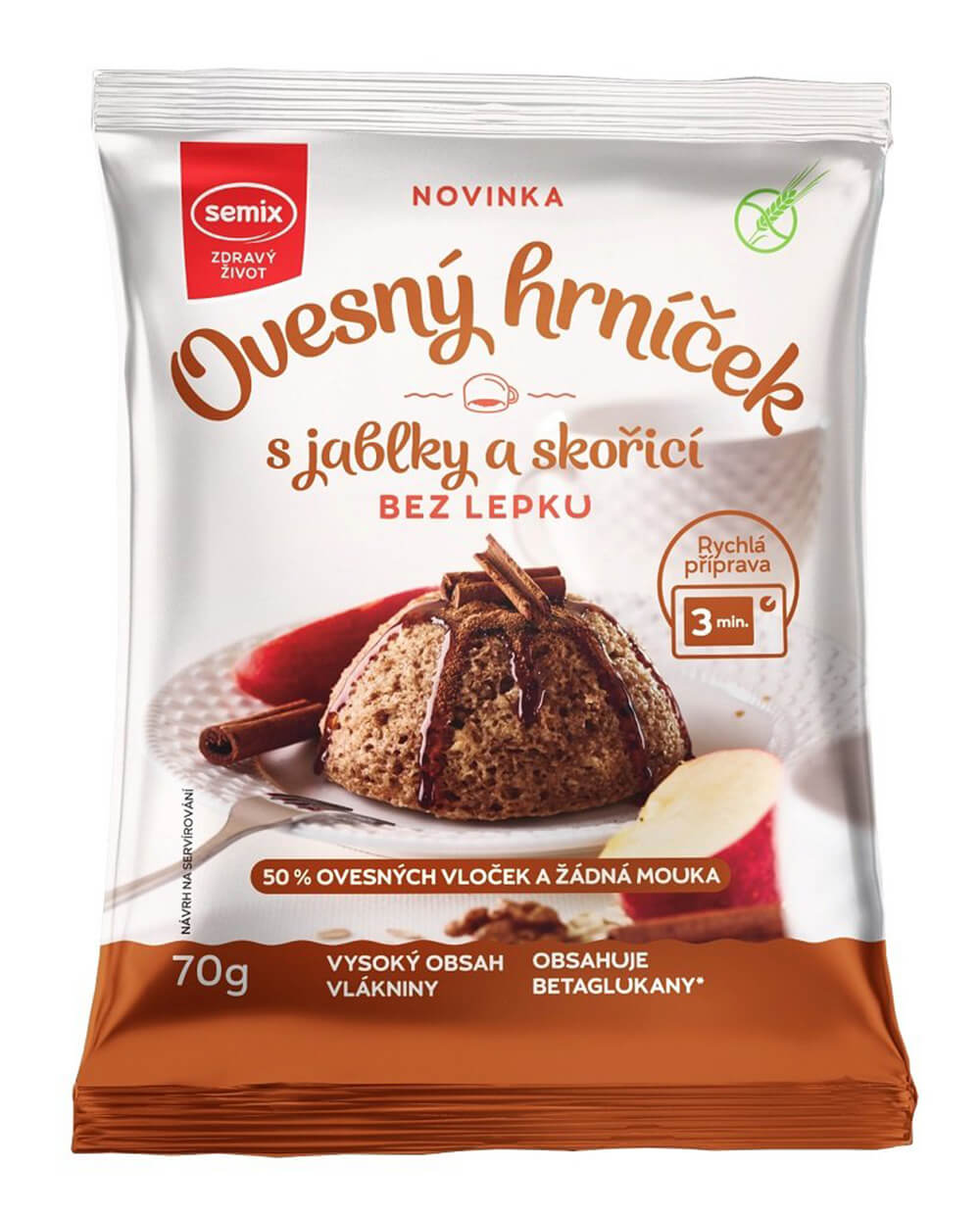 SEMIX Ovesný hrníček s jablky a skořicí bez lepku 70 g