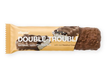 Vilgain Double Trouble Protein Bar - Liskoořížkový krém s mléčnou čokoládou