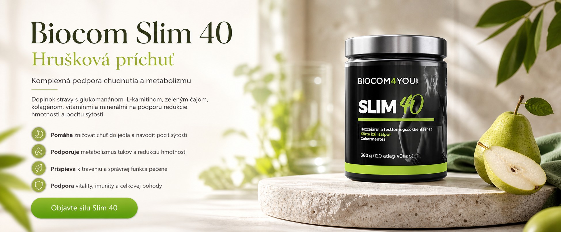 Biocom Slim 40 s príchuťou hrušky