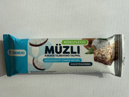 1393 cornexi musli tycinka kokos polomacana v kakaovej poleve bez pridaneho cukru so sladidlom 25g