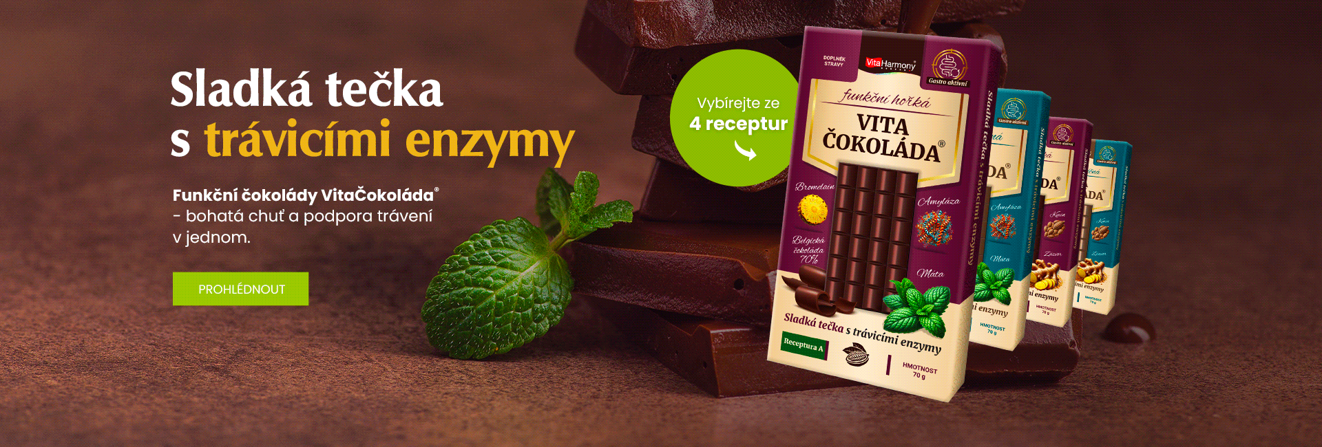 Sladká tečka s trávicími enzymy