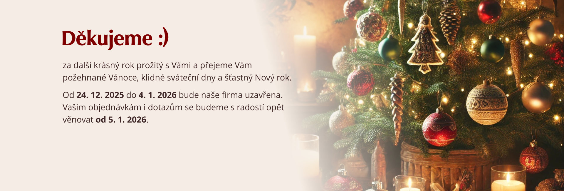 Otevírací doba - Vánoce 2025