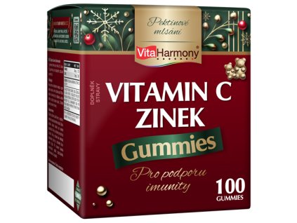 Vánoční balení Vitamin C & Zinek gummies zleva