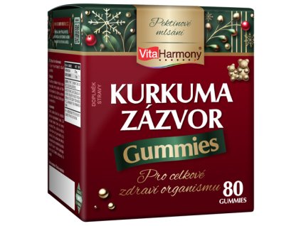 Vánoční balení Kurkuma & Zázvor gummies zleva