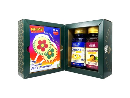 Vánoční dvojbalení s dárkem: Kurkumin s piperinem + Omega 3 extra DHA
