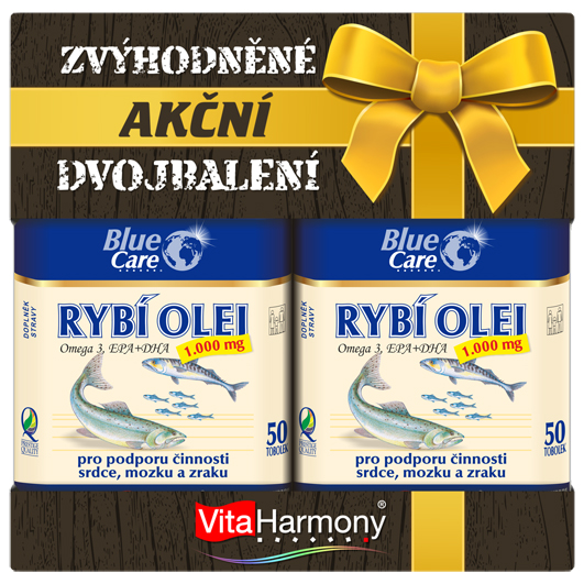 Zvýhodněné dvojbalení: Rybí olej (Omega 3) 1.000 mg - 50+50 tob.