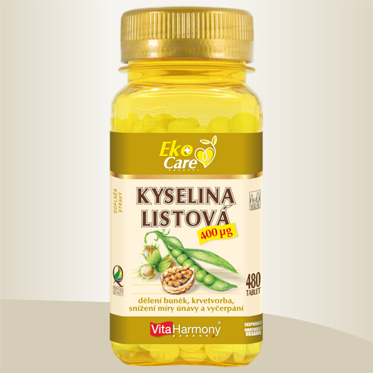 Kyselina listová 400 µg (480 tbl.) Eko