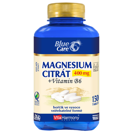 Magnesium citrát 400 mg + vitamin B6 XXL (150 tbl.) + Zinek Forte 25 mg - 30 tbl. za 1 Kč