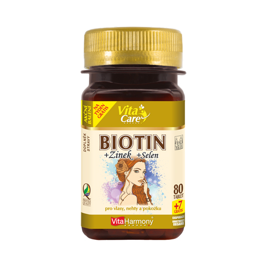 Biotin + Zinek + Selen (80 tbl.) - Akce 3+1  + 7 tablet zdarma
