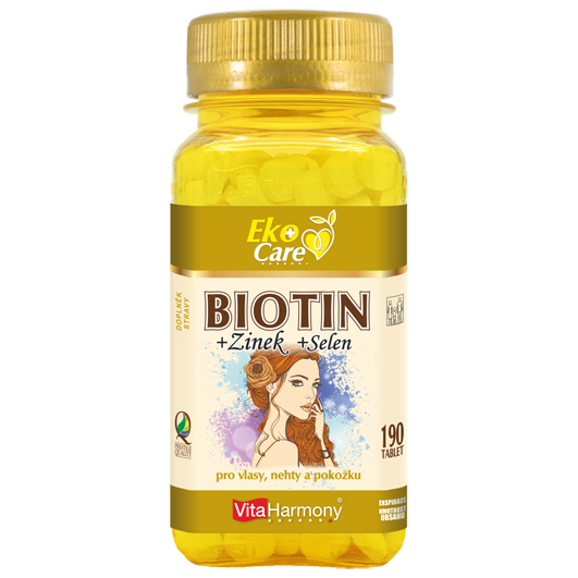 Biotin 300 µg + selen + zinek (190 tbl.) Eko