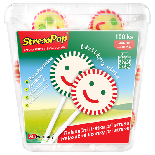 StressPop® - stojan s lízátky - 100 ks