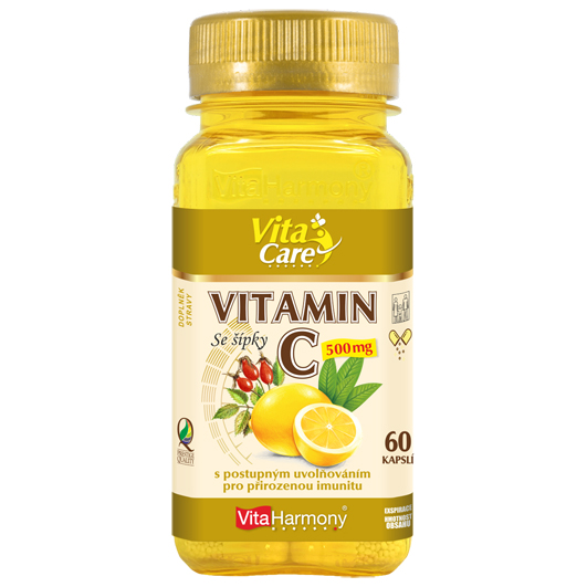 Vitamin C 500 mg se šípky s postupným uvolňováním - 60 cps.