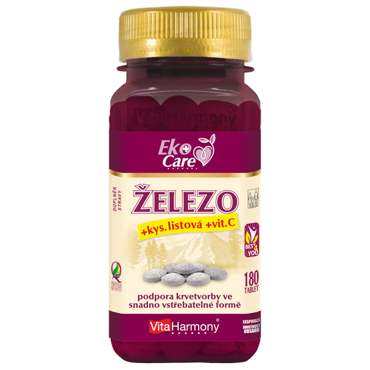 VE Železo 20 mg s kys. listovou a vitaminem C - 180 tbl.