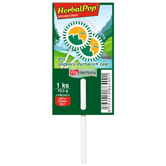 HerbalPop® - lízátko - 1 ks - máta, černý bez