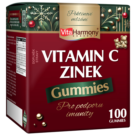 VÁNOČNÍ BALENÍ  - XXL Vitamin C & Zinek Gummies, 100 gummies