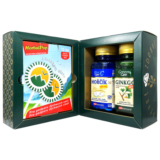 Dvojbalení s dárkem: Hořčík 300 mg (120 tbl.) + Ginkgo 60 mg (100 tob.) + HerbalPop® (12 ks) zdarma