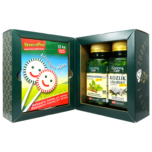 Dvojbalení s dárkem: Kozlík lékařský 200 mg(90 cps.)+ Ashwagandha 450 mg (80 cps) + StressPop® (12 ks)zdarma