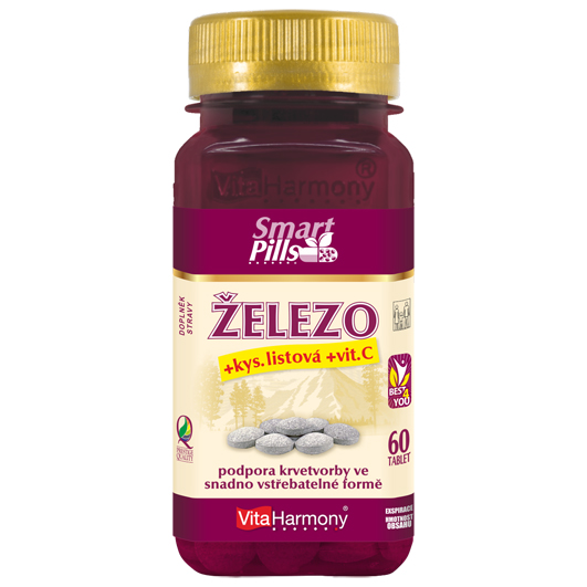 Železo 20 mg s kys. listovou a vitaminem C - 60 tbl. - Akce 3+1